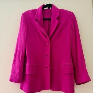 Pink 100% silk Saks blazer magenta fuchsia